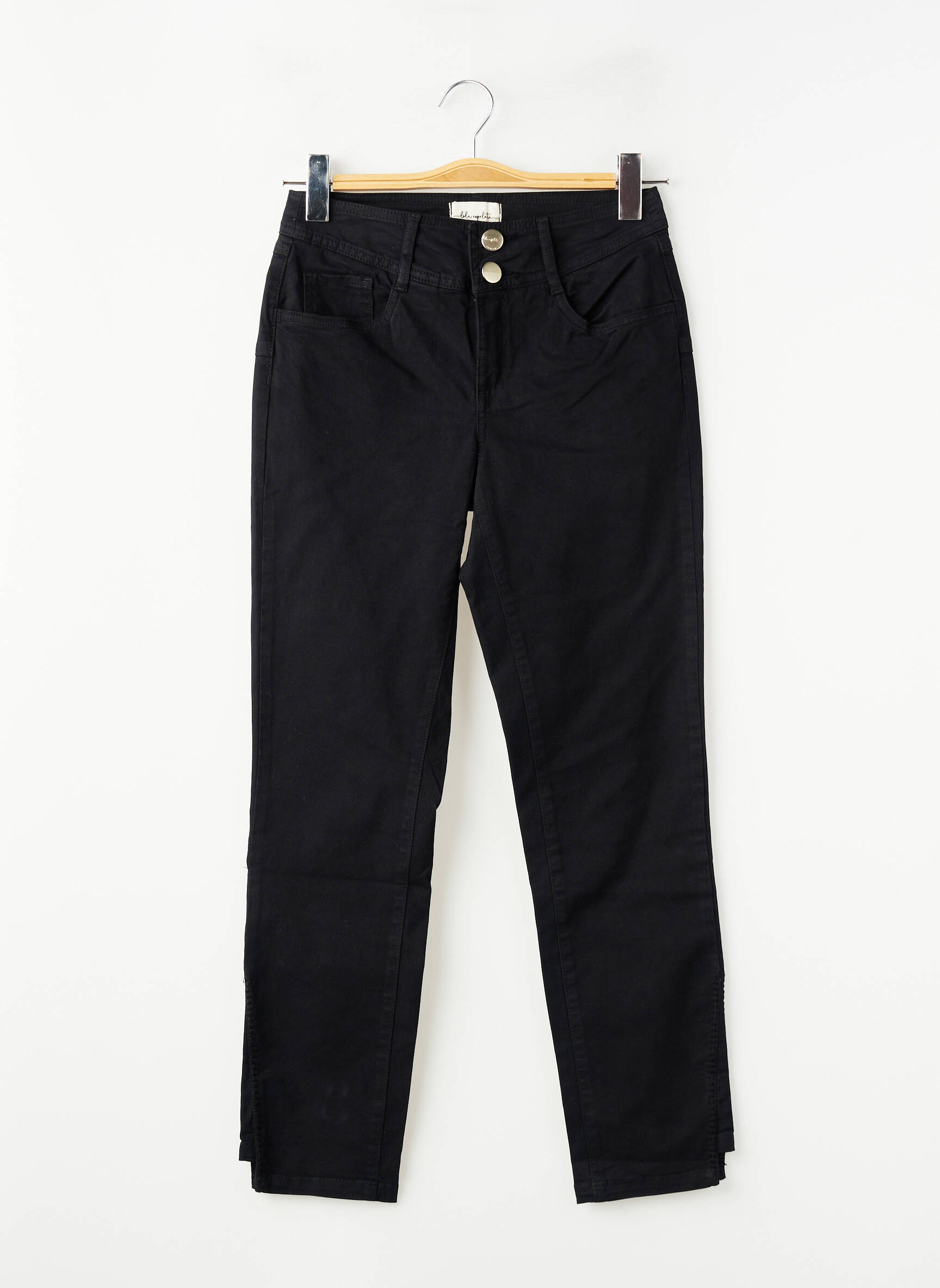 Pantalon slim taille haute taille haute noir LOLA ESPELETA femme