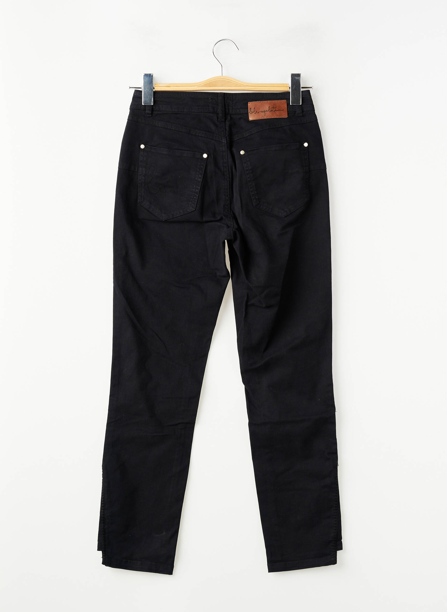 Pantalon slim taille haute taille haute noir LOLA ESPELETA femme