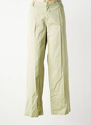 Pantalon chino fermeture zippée sous rabat avec crochet taille normale vert FREEMAN T.PORTER femme