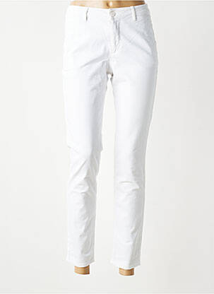 Pantalon chino stretch taille normale blanc HAPPY femme