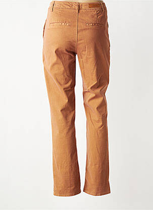Pantalon chino stretch taille normale marron HAPPY femme