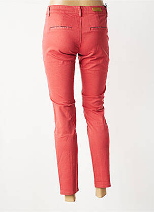 Pantalon chino fermeture zippée sous rabat boutonné taille normale orange HAPPY femme