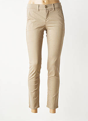 Pantalon chino stretch taille normale beige HAPPY femme