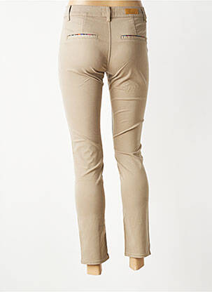 Pantalon chino stretch taille normale beige HAPPY femme