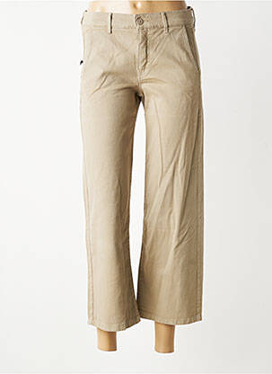 Pantalon 7/8 stretch taille normale beige HAPPY femme