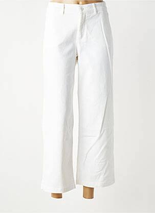 Pantalon 7/8 stretch taille normale blanc HAPPY femme