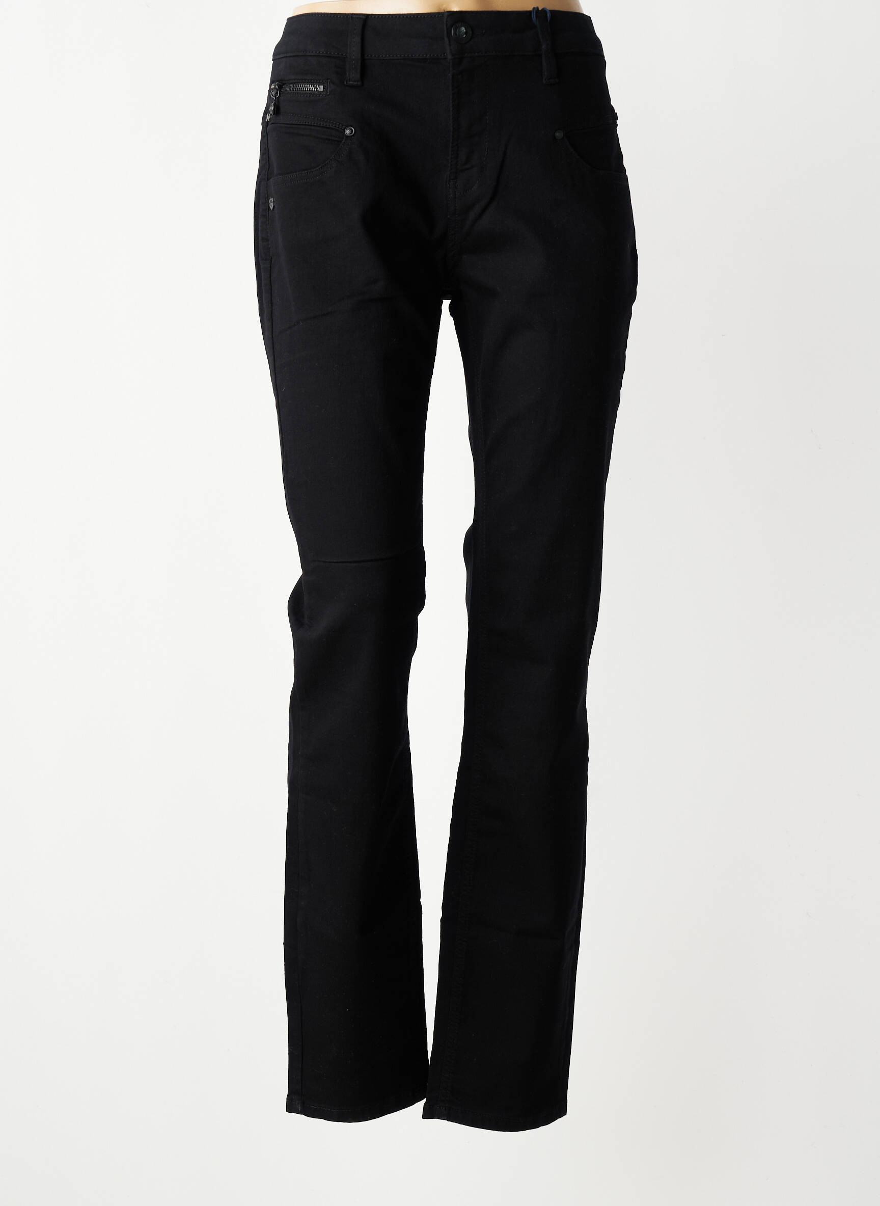 Jeans coupe slim taille haute taille haute noir FREEMAN T.PORTER femme