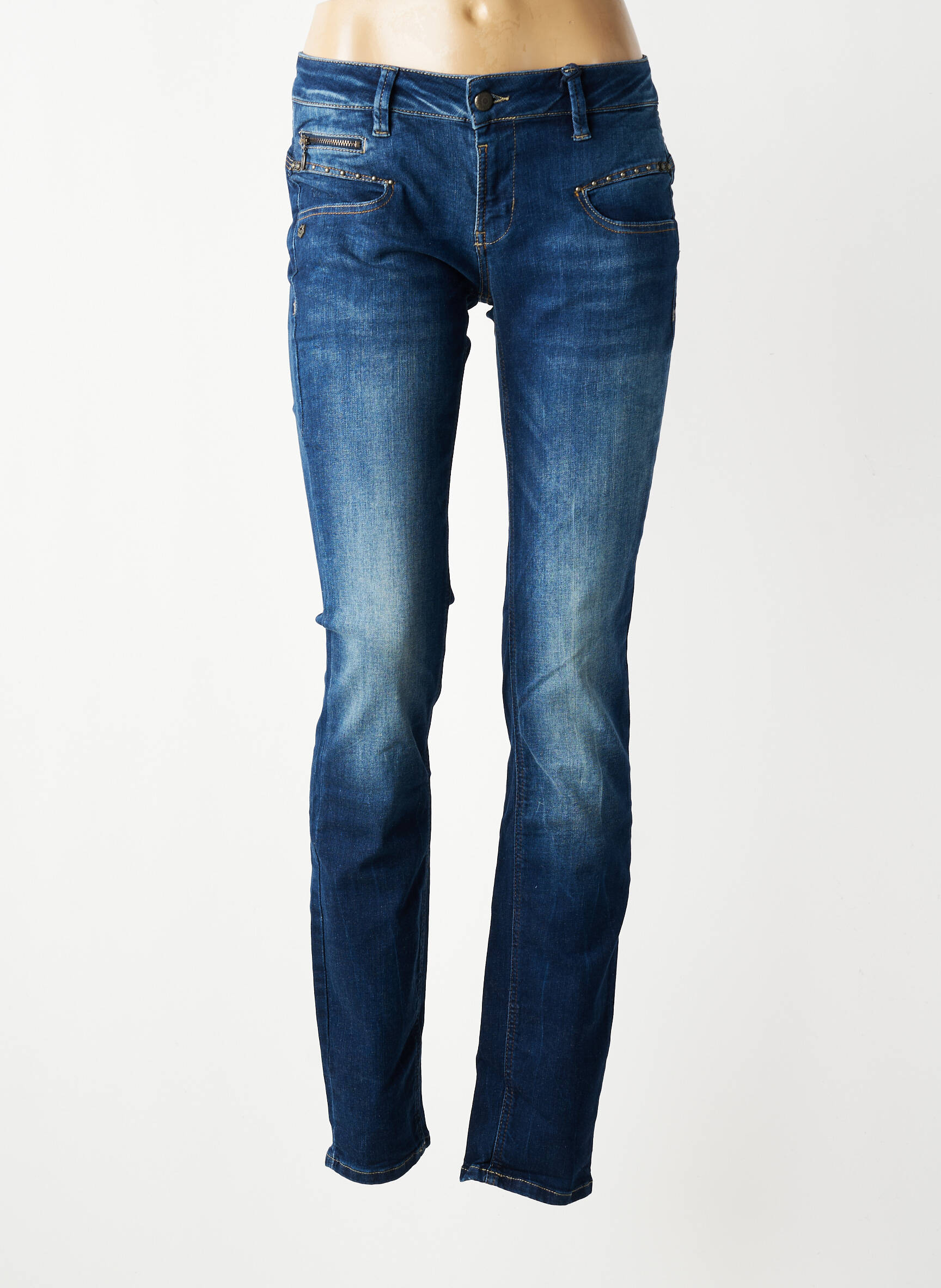 Jeans coupe slim taille normale taille normale bleu FREEMAN T.PORTER femme