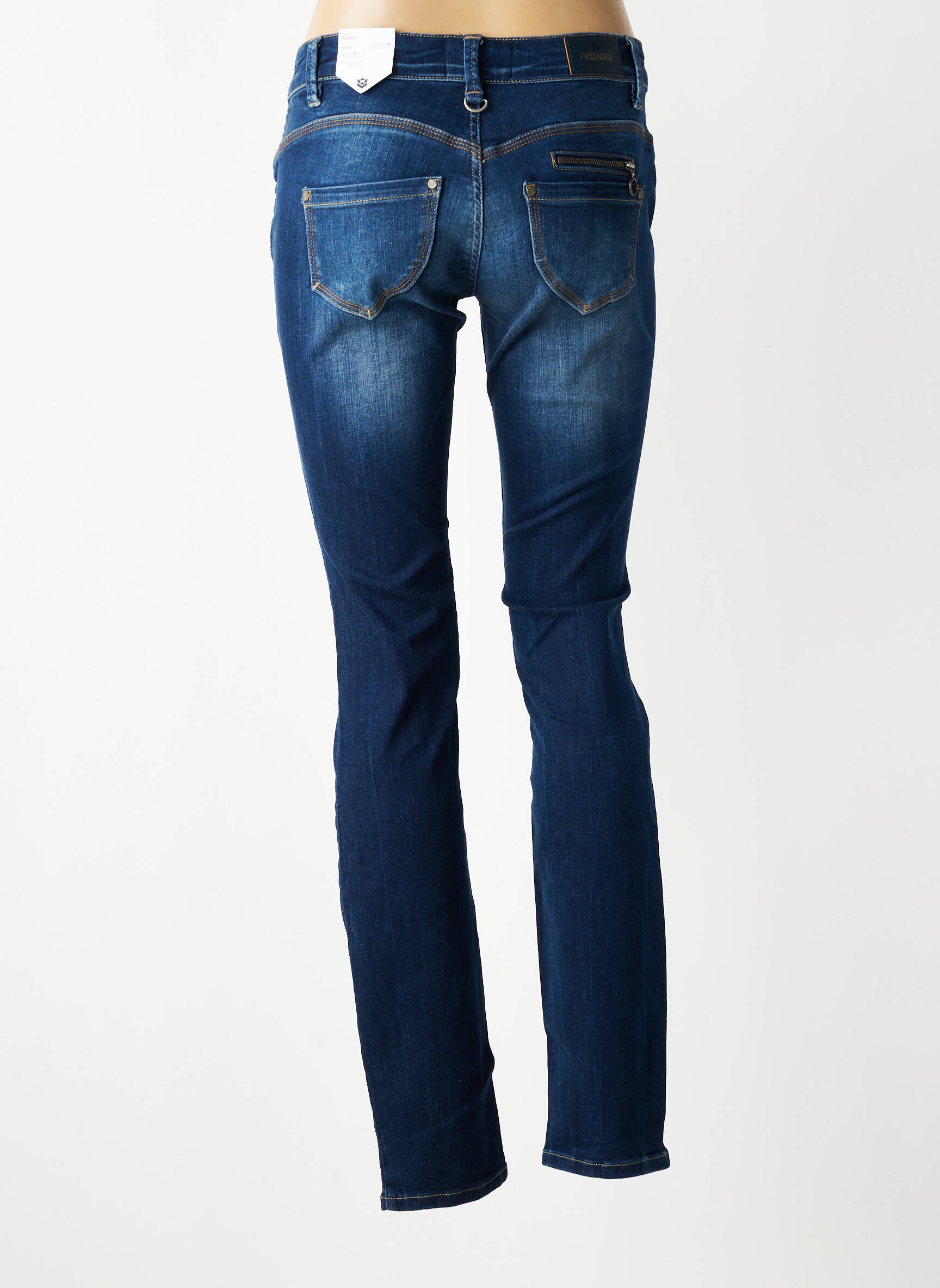 Jeans coupe slim taille normale taille normale bleu FREEMAN T.PORTER femme