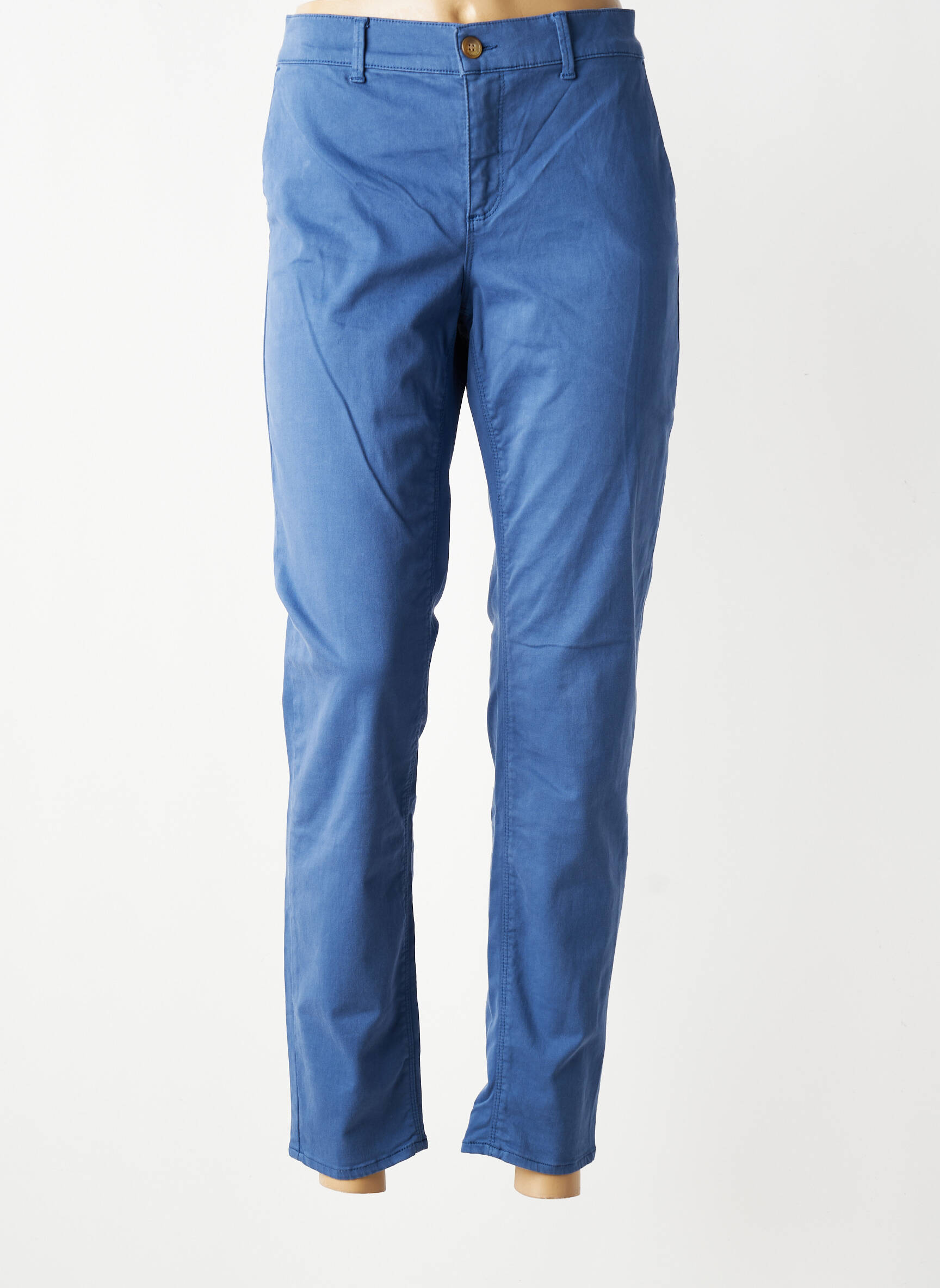 Pantalon chino stretch taille normale bleu HAPPY femme