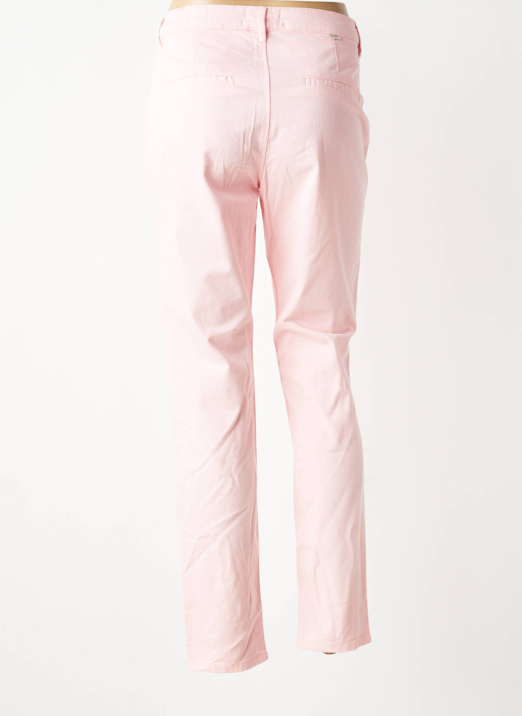 Pantalon chino stretch taille normale rose HAPPY femme