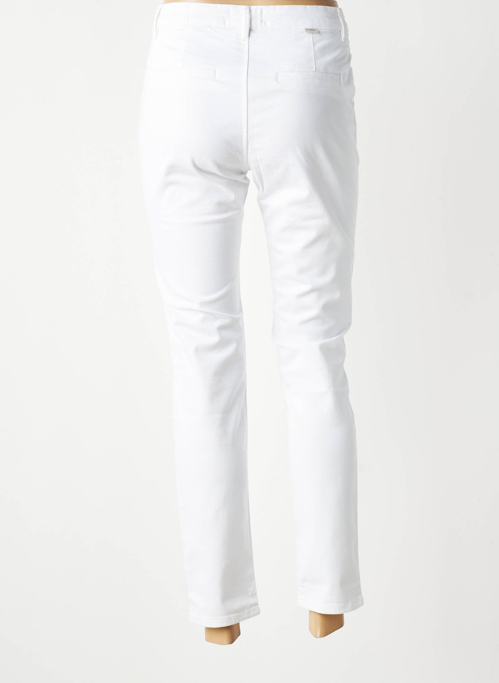 Pantalon chino stretch taille normale blanc HAPPY femme