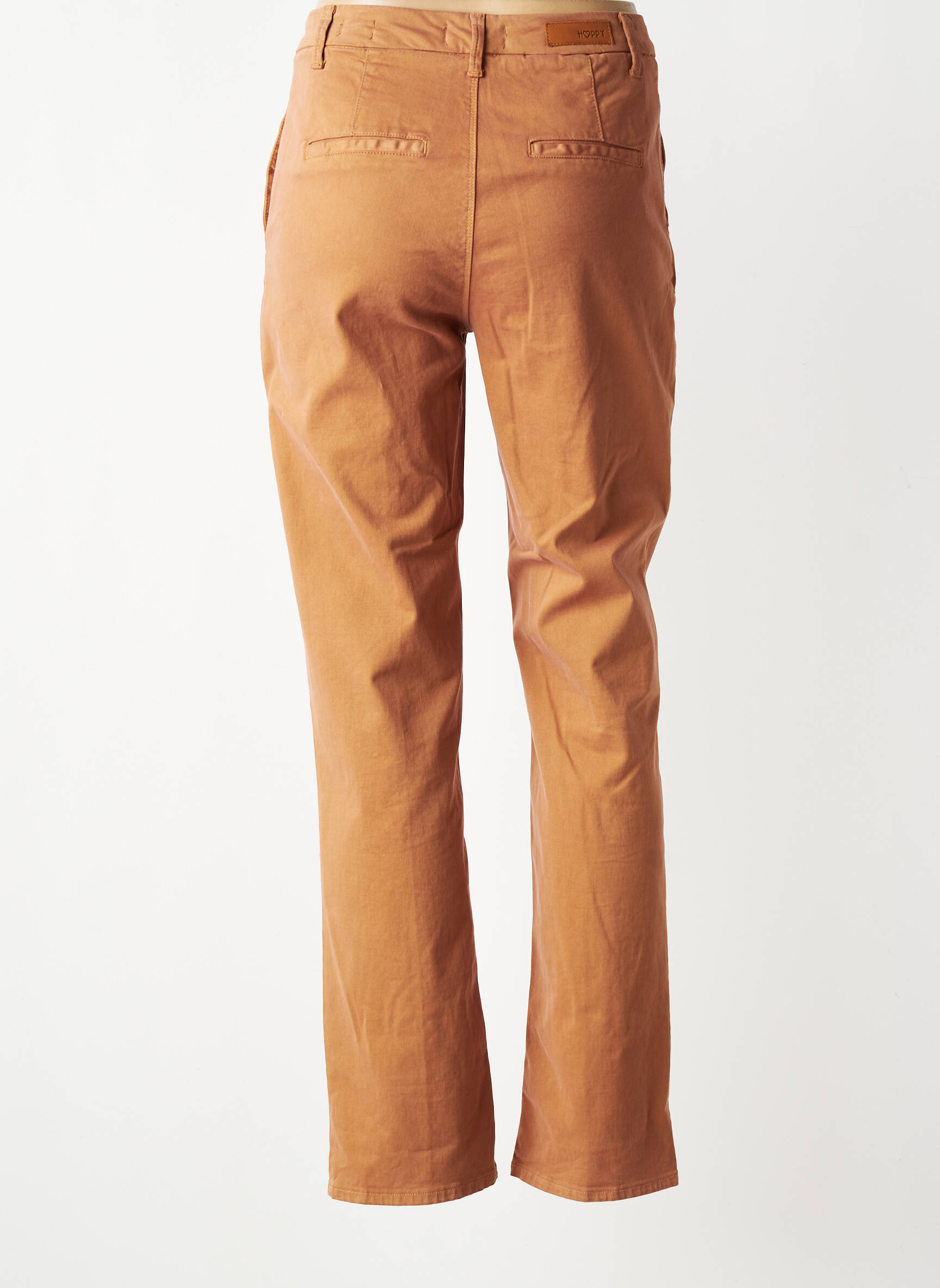Pantalon chino stretch taille normale marron HAPPY femme