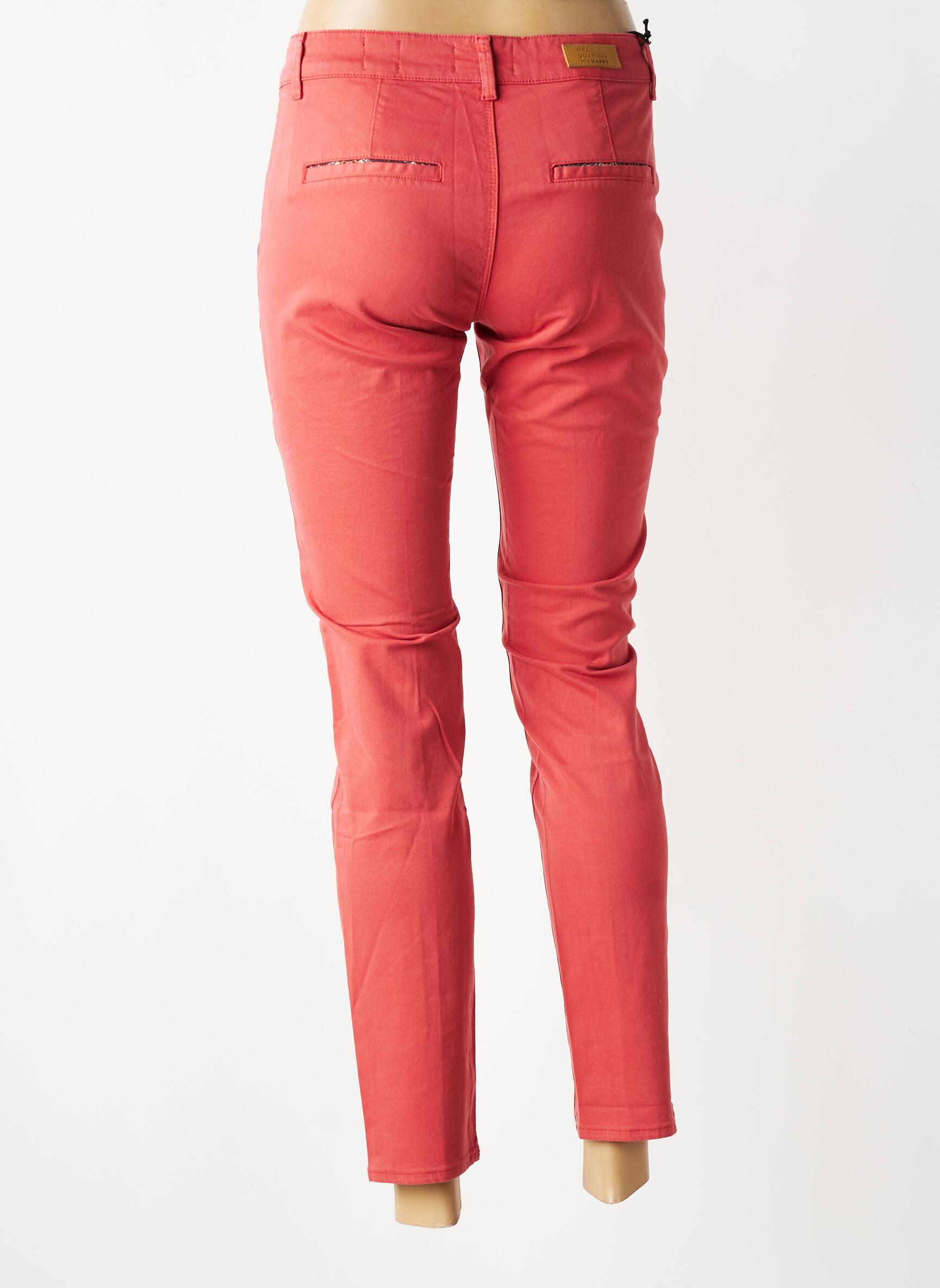Pantalon chino stretch taille normale orange HAPPY femme