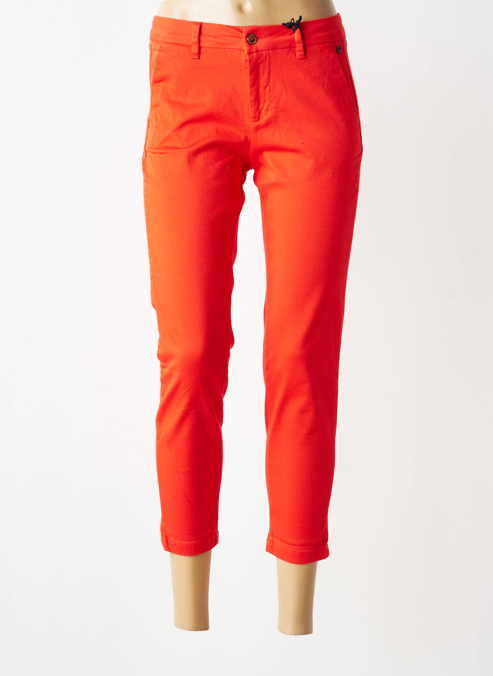 Pantalon chino stretch taille normale orange FREEMAN T.PORTER femme