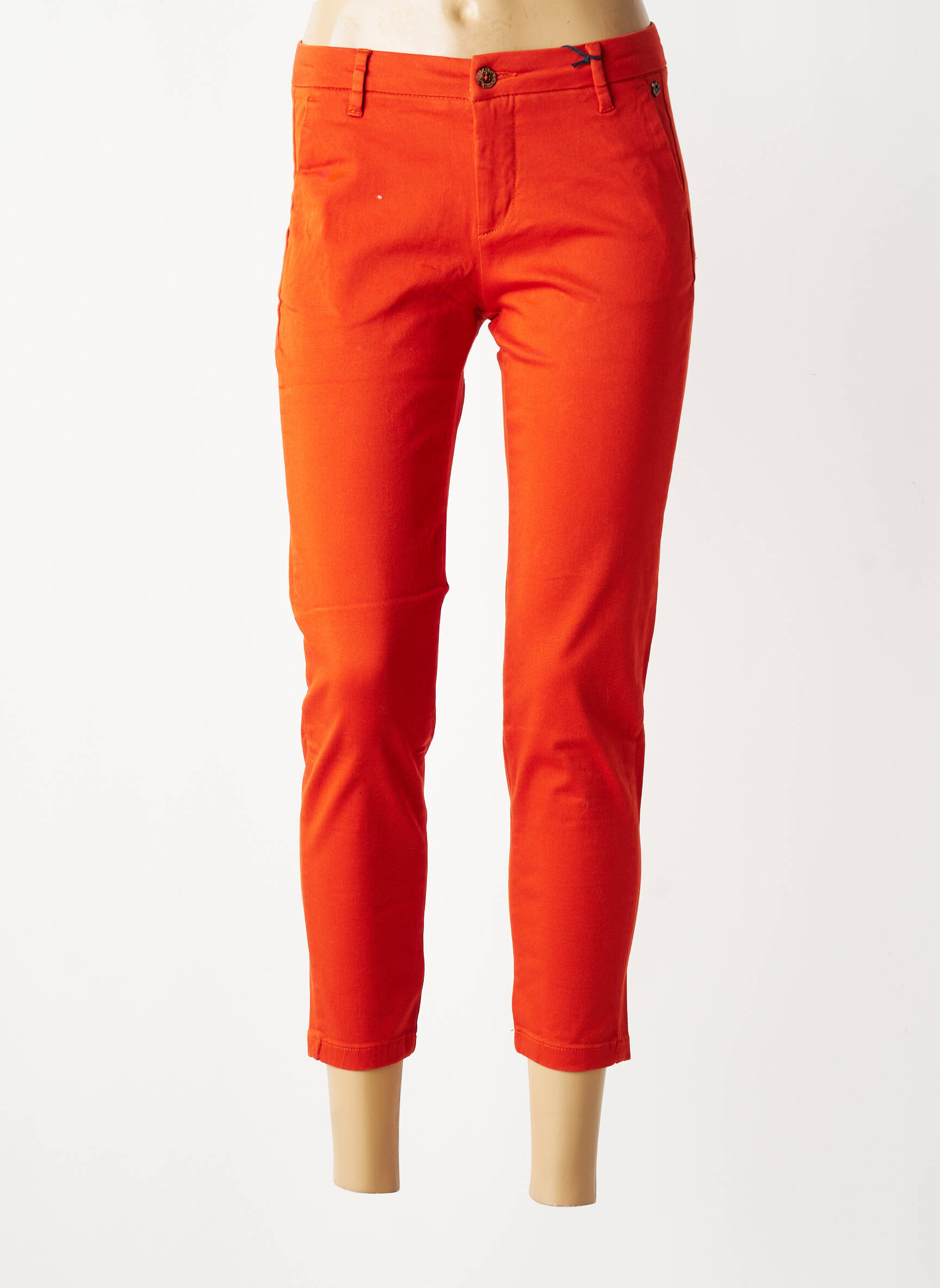 Pantalon chino stretch taille normale orange FREEMAN T.PORTER femme