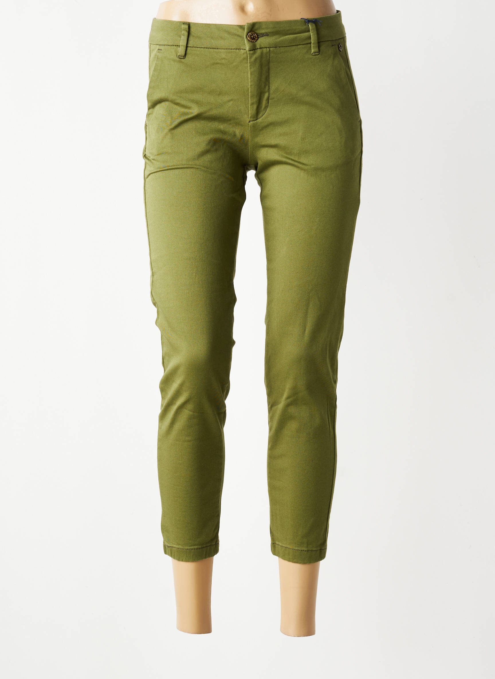 Pantalon chino stretch taille normale vert FREEMAN T.PORTER femme