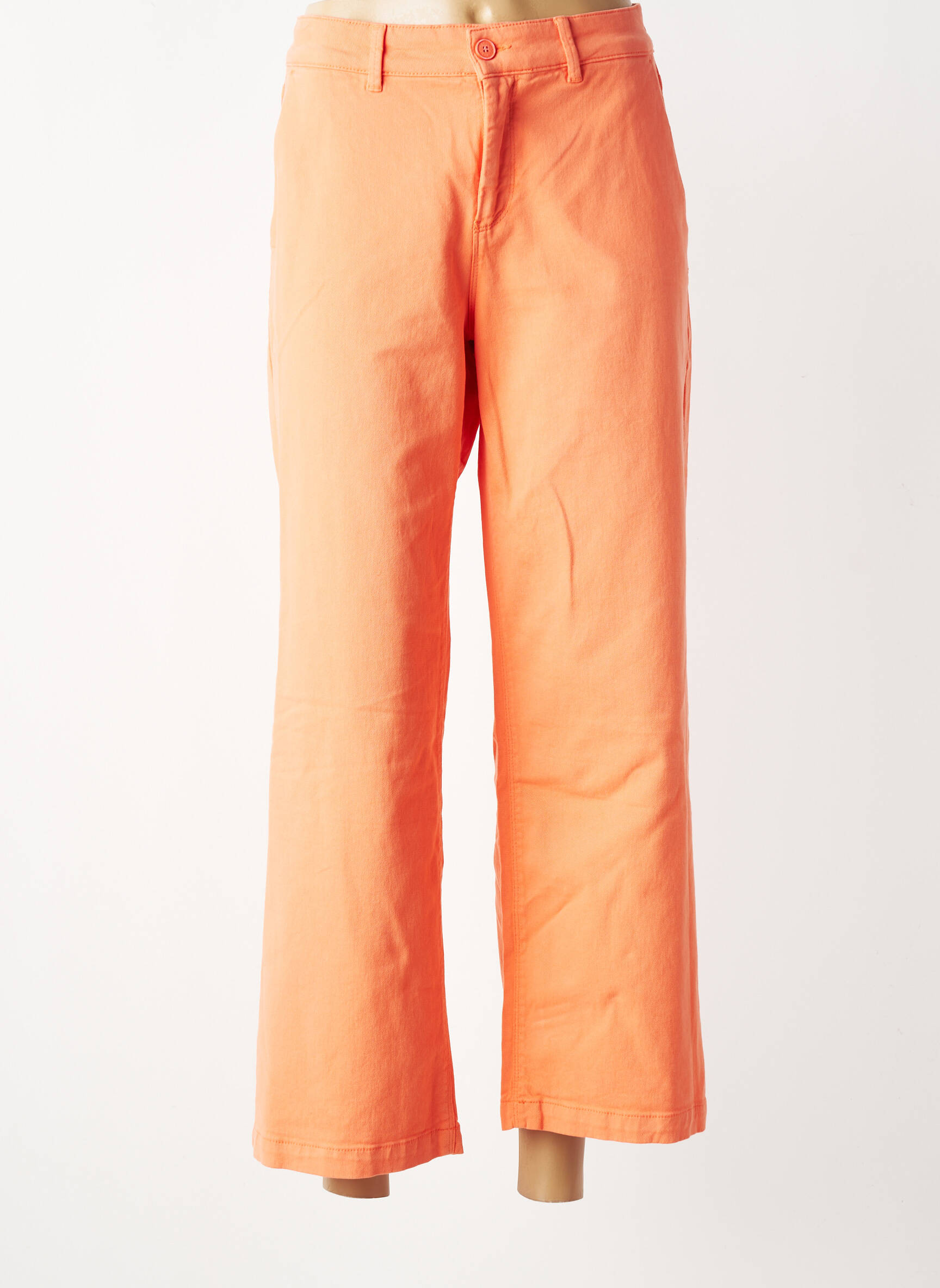 Pantalon 7/8 stretch taille normale orange HAPPY femme