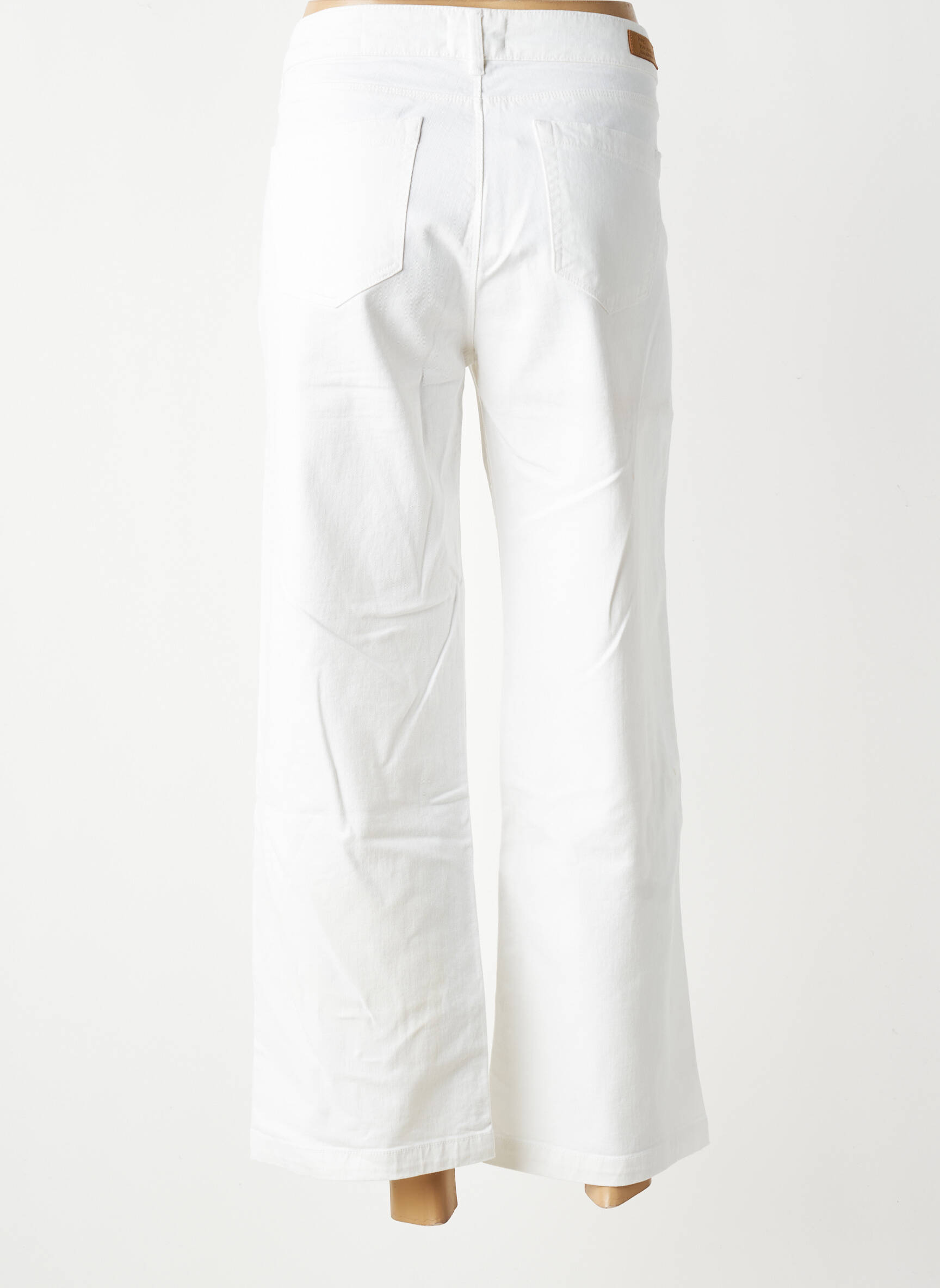 Pantalon 7/8 stretch taille normale blanc HAPPY femme