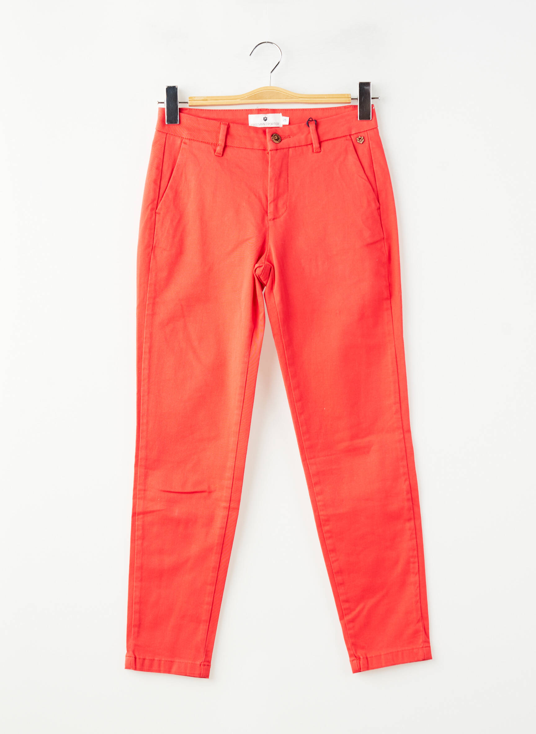 Pantalon chino stretch taille normale rouge FREEMAN T.PORTER femme