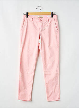 Pantalon chino tissage popeline taille normale rose HAPPY femme