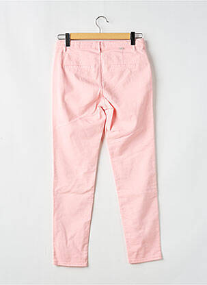 Pantalon chino tissage popeline taille normale rose HAPPY femme