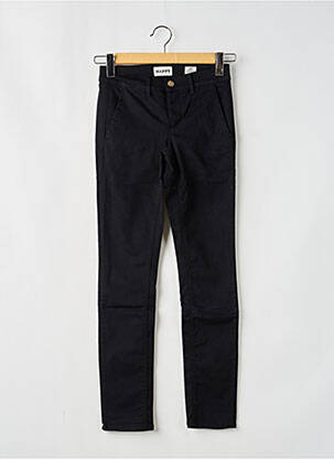 Pantalon chino tissage popeline taille normale noir HAPPY femme