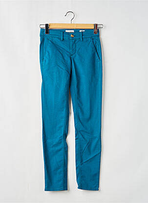 Pantalon chino tissage popeline taille normale bleu HAPPY femme