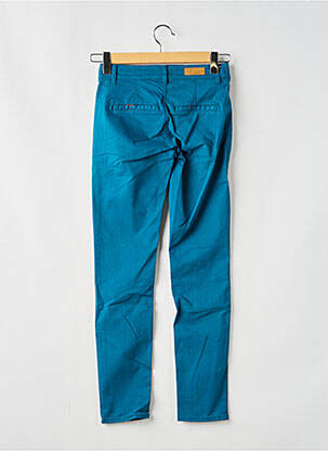 Pantalon chino tissage popeline taille normale bleu HAPPY femme