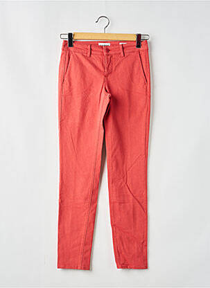 Pantalon chino tissage popeline taille normale orange HAPPY femme