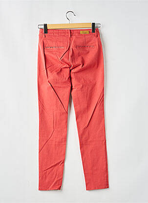 Pantalon chino tissage popeline taille normale orange HAPPY femme