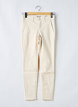 Pantalon chino tissage popeline taille normale beige HAPPY femme