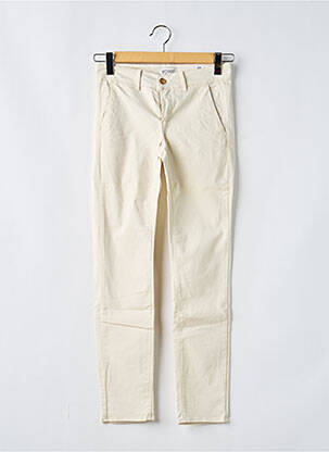 Pantalon chino tissage popeline taille normale beige HAPPY femme