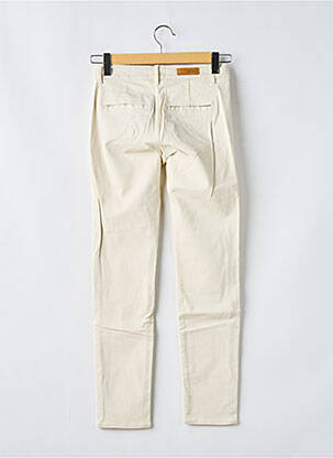 Pantalon chino tissage popeline taille normale beige HAPPY femme