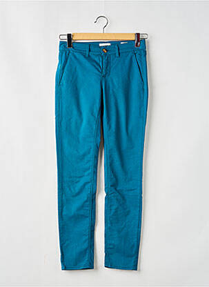 Pantalon chino tissage popeline taille normale bleu HAPPY femme