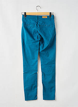 Pantalon chino tissage popeline taille normale bleu HAPPY femme