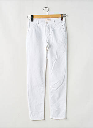 Pantalon chino tissage popeline taille normale blanc HAPPY femme