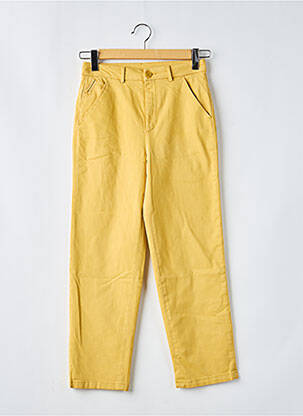 Pantalon chino tissage popeline taille normale jaune REIKO femme