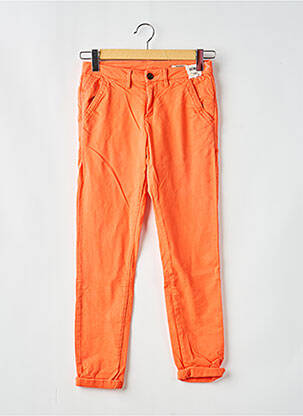 Pantalon chino tissage popeline taille normale orange REIKO femme