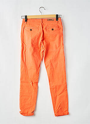 Pantalon chino tissage popeline taille normale orange REIKO femme