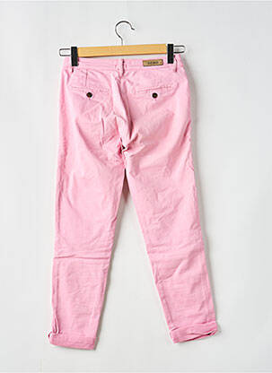 Pantalon chino tissage popeline taille normale rose REIKO femme