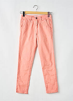 Pantalon chino tissage popeline taille normale orange clair REIKO femme