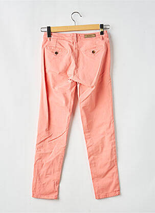 Pantalon chino tissage popeline taille normale orange clair REIKO femme