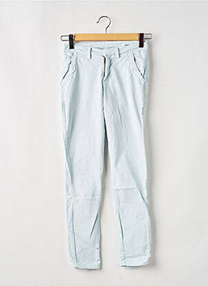 Pantalon chino tissage popeline taille normale bleu REIKO femme