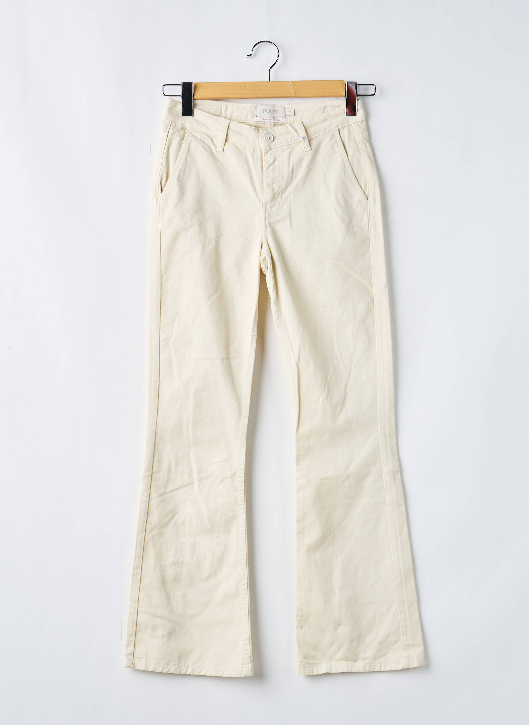 Jean coupe flare taille normale taille normale beige HAPPY femme