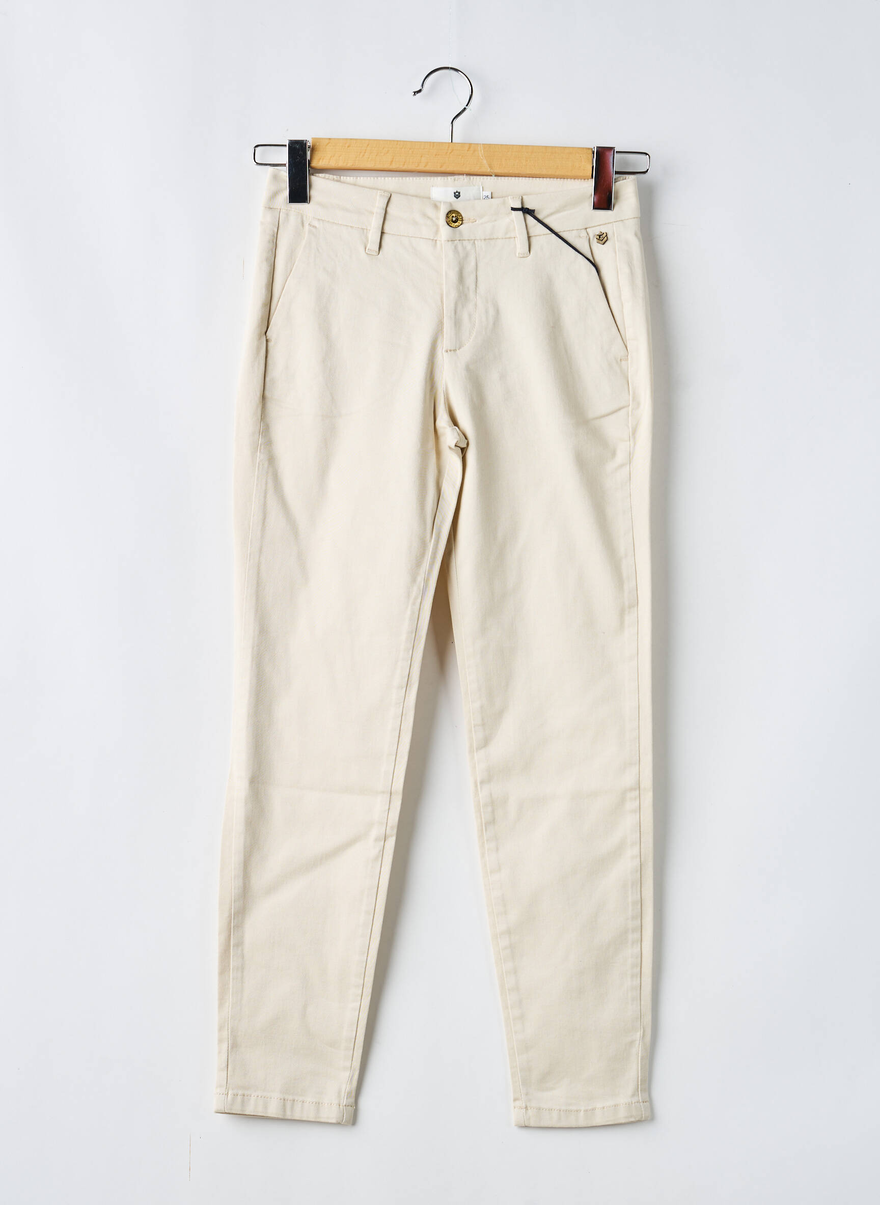 Pantalon chino tissage popeline taille normale beige FREEMAN T.PORTER femme