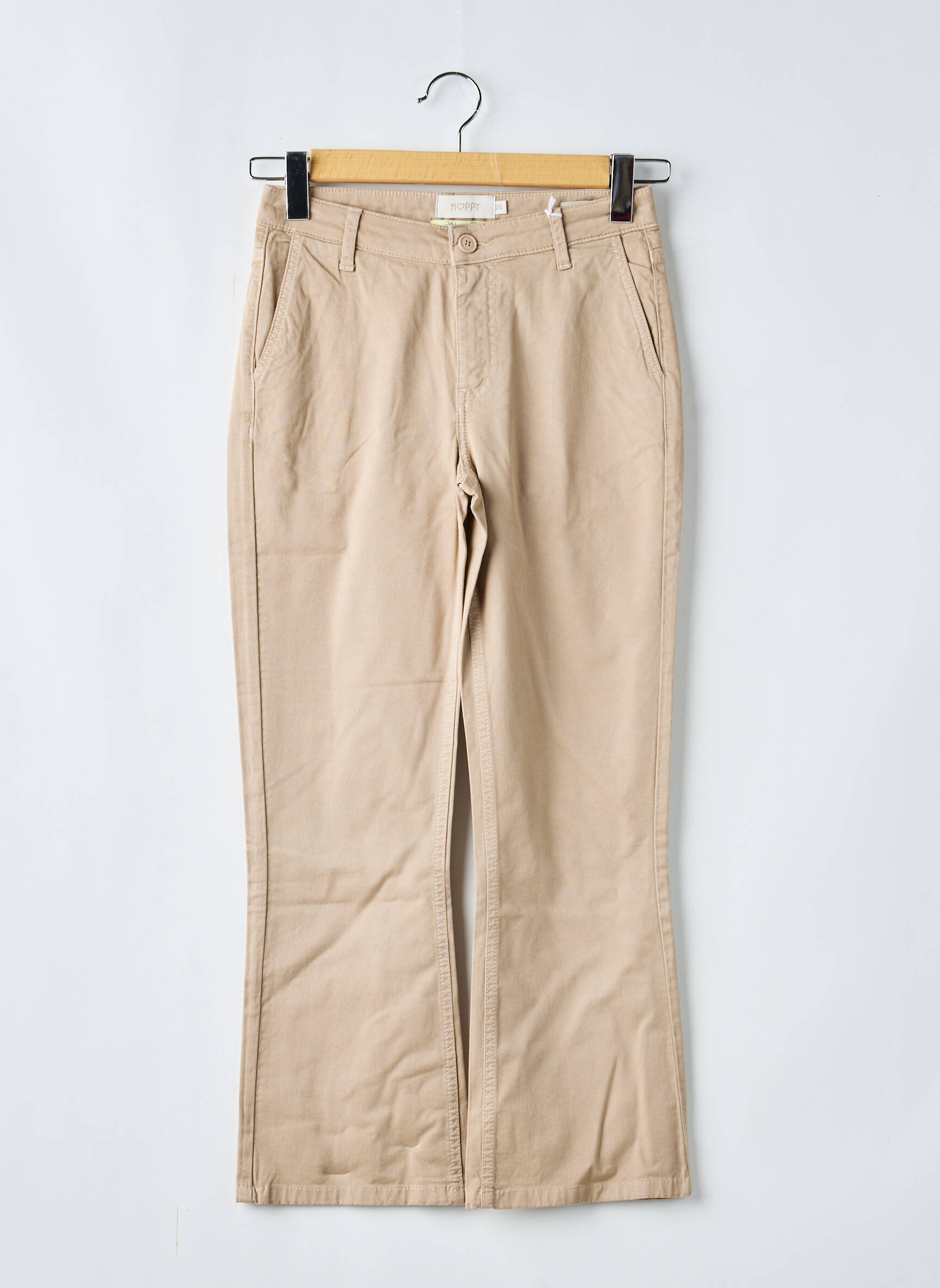 Pantalon flare taille normale taille normale blanc HAPPY femme