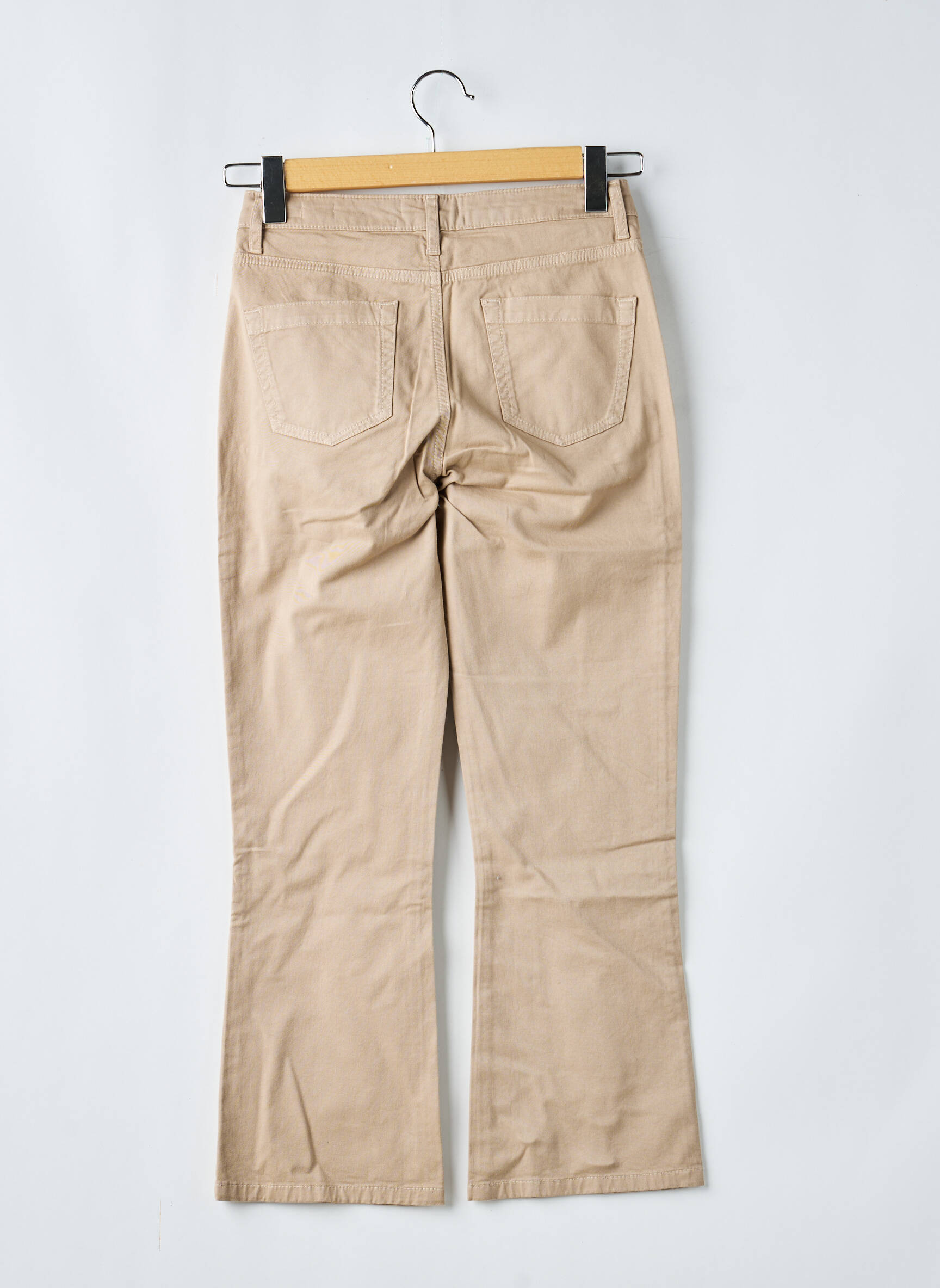 Pantalon flare taille normale taille normale blanc HAPPY femme