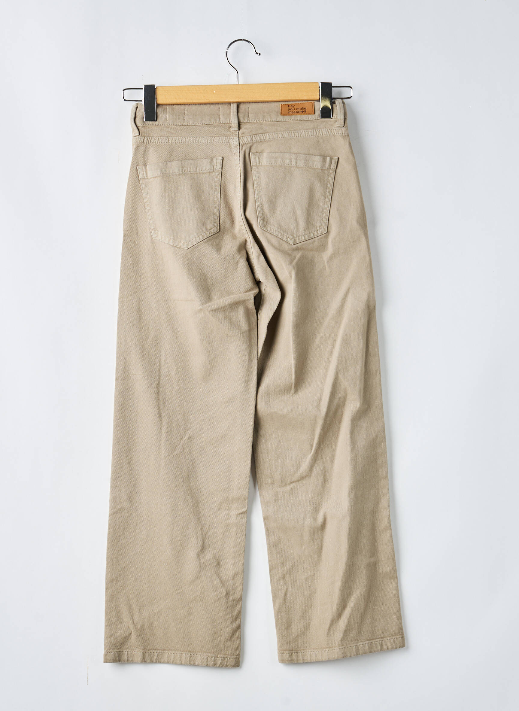 Jeans coupe large taille normale taille normale beige HAPPY femme