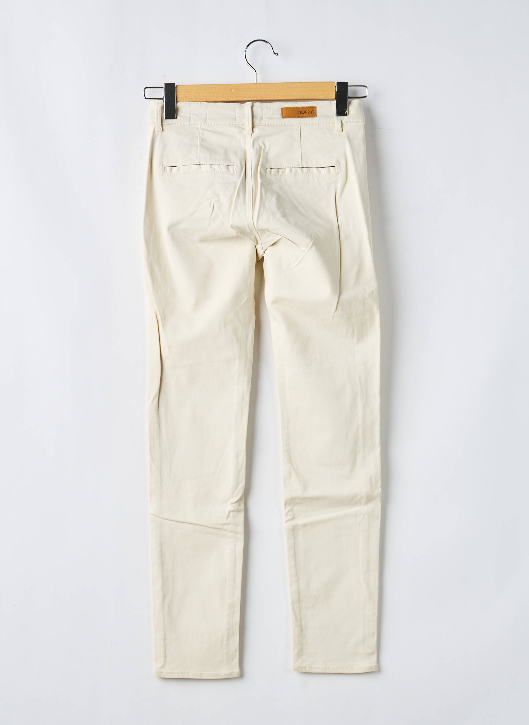 Pantalon chino tissage popeline taille normale beige HAPPY femme